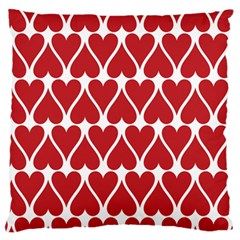 Hearts Pattern Seamless Red Love Large Flano Cushion Case (One Side)