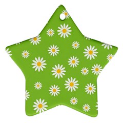 Daisy Flowers Floral Wallpaper Star Ornament (two Sides) by Celenk