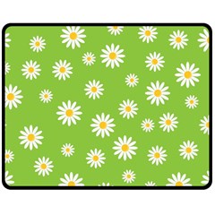 Daisy Flowers Floral Wallpaper Double Sided Fleece Blanket (medium)  by Celenk