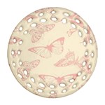 Butterfly Butterflies Vintage Round Filigree Ornament (Two Sides) Back