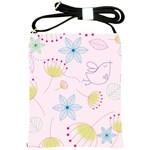 Floral Background Bird Drawing Shoulder Sling Bags Front