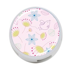 Floral Background Bird Drawing 4-port Usb Hub (two Sides)  by Celenk