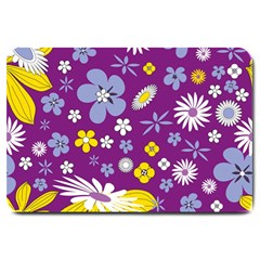 Floral Flowers Wallpaper Paper Large Doormat 