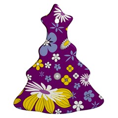 Floral Flowers Wallpaper Paper Ornament (Christmas Tree) 