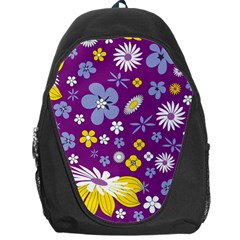 Floral Flowers Wallpaper Paper Backpack Bag