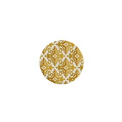 Gold Pattern Wallpaper Fleur 1  Mini Buttons by Celenk