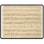 Vintage Beige Music Notes Fleece Blanket (Medium)  60 x50  Blanket Front