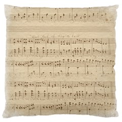 Vintage Beige Music Notes Large Cushion Case (one Side) by Celenk