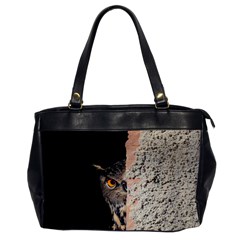 Owl Hiding Peeking Peeping Peek Office Handbags by Celenk