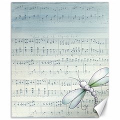 Vintage Blue Music Notes Canvas 8  X 10 