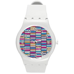 Color Grid 01 Round Plastic Sport Watch (m) by jumpercat