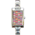 Color Grid 02 Rectangle Italian Charm Watch Front