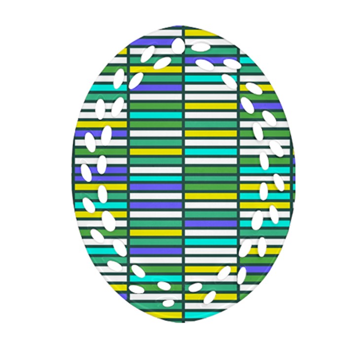 Color Grid 03 Oval Filigree Ornament (Two Sides)