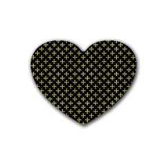Yellow Cross Rubber Coaster (heart)  by jumpercat