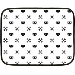 Black Pixel Skull Pirate Fleece Blanket (mini) by jumpercat