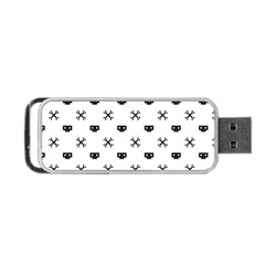 Black Pixel Skull Pirate Portable Usb Flash (one Side)