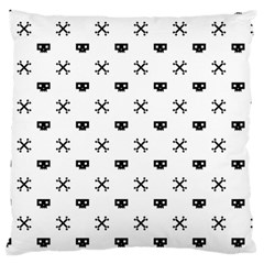 Black Pixel Skull Pirate Large Flano Cushion Case (one Side)