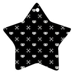 White Pixel Skull Pirate Star Ornament (two Sides)