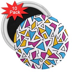 Retro Shapes 01 3  Magnets (10 Pack) 