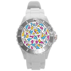 Retro Shapes 01 Round Plastic Sport Watch (l) by jumpercat