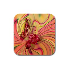 Arrangement Butterfly Aesthetics Rubber Square Coaster (4 Pack) 