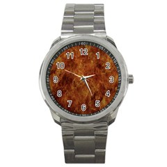 Abstract Flames Fire Hot Sport Metal Watch by Celenk