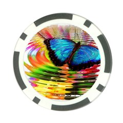 Blue Morphofalter Butterfly Insect Poker Chip Card Guard (10 Pack) by Celenk