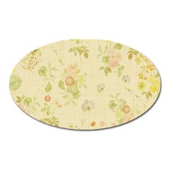 Floral Wallpaper Flowers Vintage Oval Magnet by Celenk