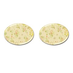 Floral Wallpaper Flowers Vintage Cufflinks (oval) by Celenk