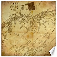 Vintage Map Background Paper Canvas 12  X 12   by Celenk