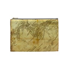 Vintage Map Background Paper Cosmetic Bag (medium)  by Celenk