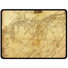 Vintage Map Background Paper Fleece Blanket (large)  by Celenk