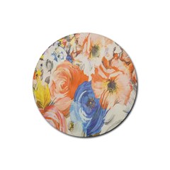 Texture Fabric Textile Detail Rubber Coaster (round)  by Celenk