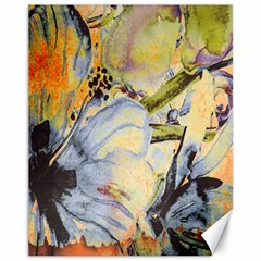 Flower Texture Pattern Fabric Canvas 11  x 14  