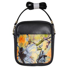 Flower Texture Pattern Fabric Girls Sling Bags