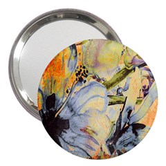 Flower Texture Pattern Fabric 3  Handbag Mirrors