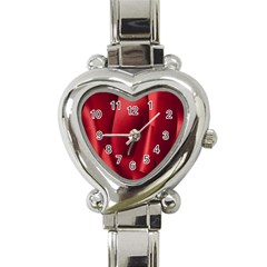 Red Fabric Textile Macro Detail Heart Italian Charm Watch by Celenk