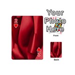 Red Fabric Textile Macro Detail Playing Cards 54 (Mini)  Front - Heart2