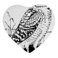 Animal Bird Forest Nature Owl Heart Ornament (Two Sides)