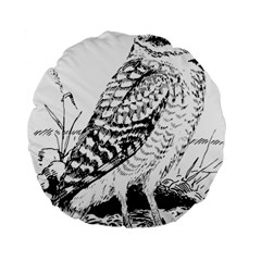 Animal Bird Forest Nature Owl Standard 15  Premium Flano Round Cushions