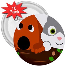 Baby Decoration Cat Dog Stuff 3  Buttons (10 Pack)  by Celenk