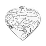 Brain Chart Diagram Face Fringe Dog Tag Heart (One Side) Front