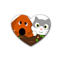 Baby Decoration Cat Dog Stuff Rubber Coaster (heart)  by Celenk