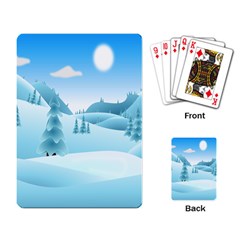 Landscape Winter Ice Cold Xmas Playing Card by Celenk