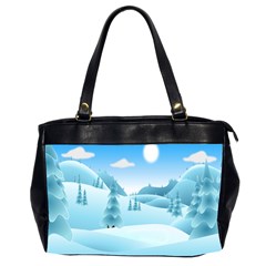 Landscape Winter Ice Cold Xmas Office Handbags (2 Sides)  by Celenk