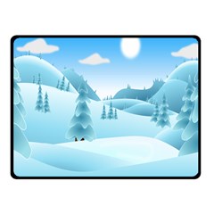 Landscape Winter Ice Cold Xmas Fleece Blanket (small) by Celenk