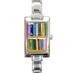 Shelf Books Library Reading Rectangle Italian Charm Watch by Celenk