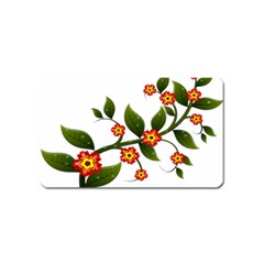 Flower Branch Nature Leaves Plant Magnet (name Card) by Celenk