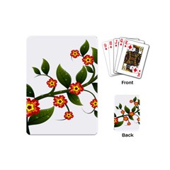 Flower Branch Nature Leaves Plant Playing Cards (mini)  by Celenk