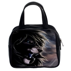 Angry Lion Digital Art Hd Classic Handbags (2 Sides)